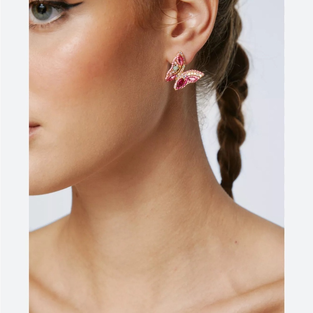 Nasty Gal Beaded Butterfly Studs